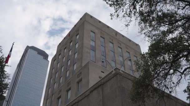 Aufnahme Des Rathausgebäudes Houston — Stockvideo