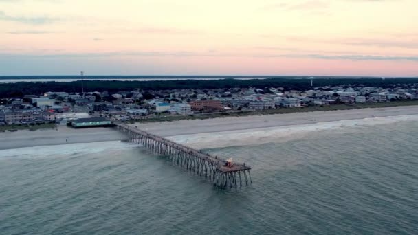 Cais Praia Kure Carolina Norte — Vídeo de Stock