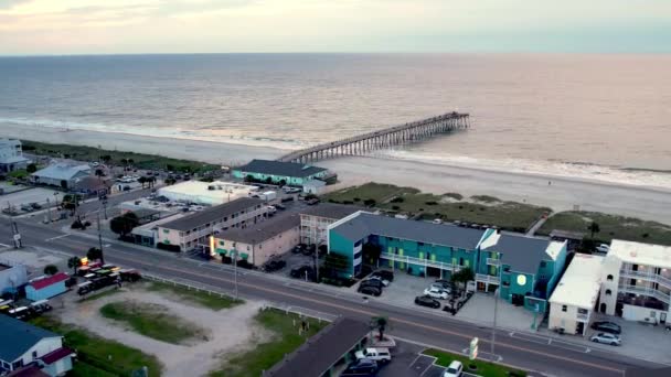 北Carolina Kure海滩Nc码头的空中轨道 — 图库视频影像