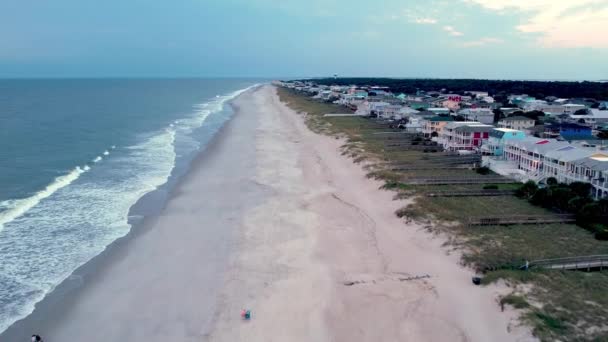 Будинки Відпочинку Лінія Узбережжя Повітря Пляжі Куре Північна Кароліна — стокове відео