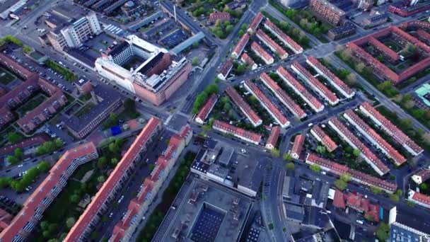 Vista Aérea Noite Copenhague Horário Primavera — Vídeo de Stock