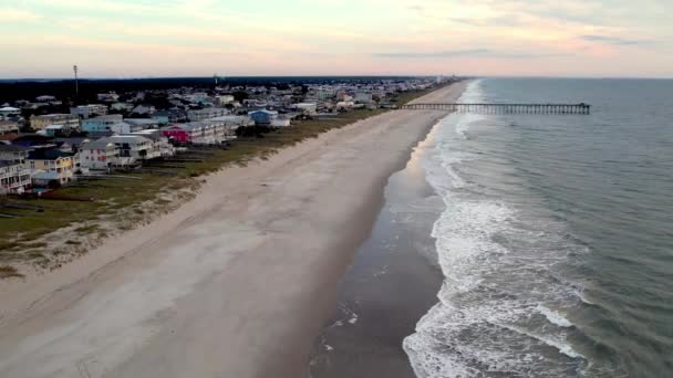 Aerial Pullout Kure Beach North Carolina — Vídeo de Stock