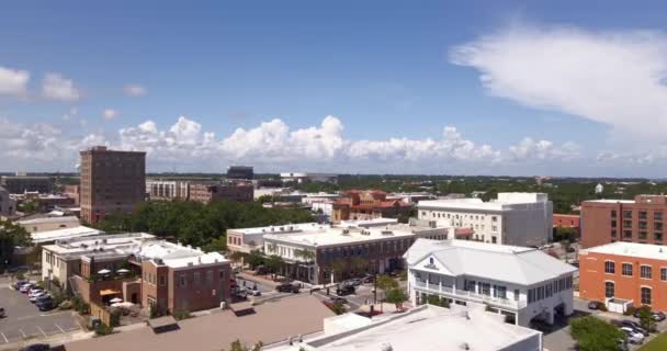 Drone Girato Sopra Centro Storico Pensacola Florida Una Giornata Parzialmente — Video Stock