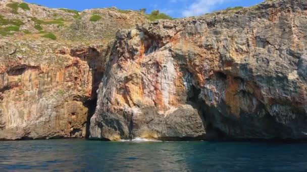 Punta Meliso Donde Mar Jónico Encuentra Con Agua Del Adriático — Vídeos de Stock