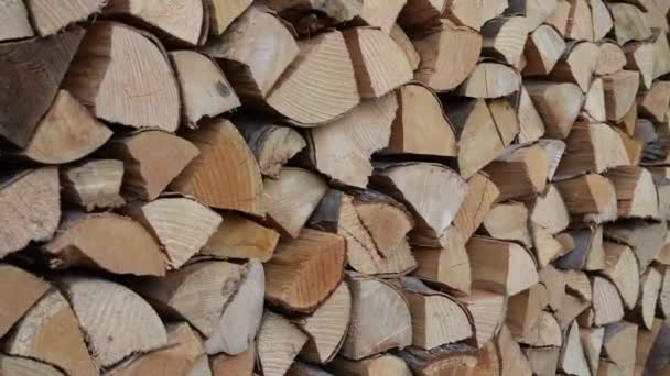 Almacenamiento Madera Para Invierno Precio Gasis Alto — Vídeos de Stock