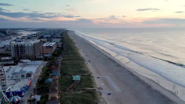 Aérea Alta Sobre Playa Carolina Carolina Del Norte — Vídeo de stock