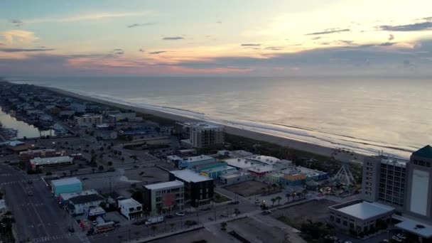 Letecký Tlak Nad Carolina Beach Severní Karolína Při Východu Slunce — Stock video