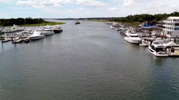 Intracoastal Vízi Antenna Jachtok Wrightsville Beach Észak Karolina — Stock videók
