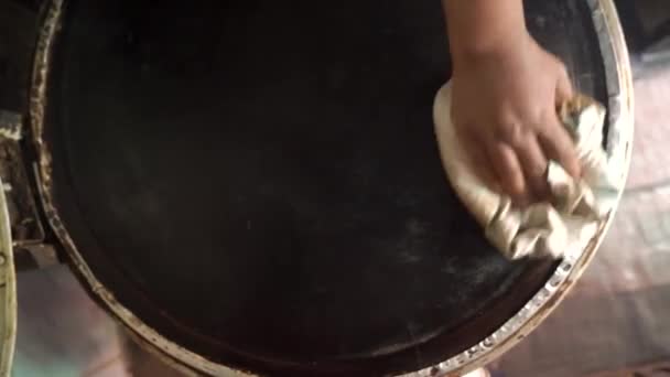 Proses Memasak Roti Injera Tradisional Ethiopia Ethiopia — Stok Video