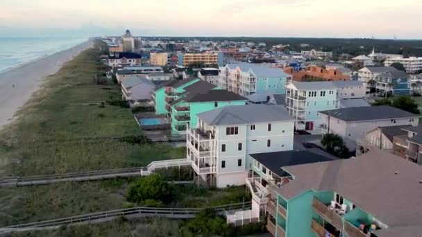 Strandhäuser Und Immobilien Direkt Meer Auf Carolina Beach Nördlich Carolina — Stockvideo
