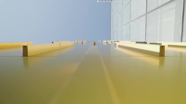 Fermer Détails Architecturaux Fondu Aluminium Avec Des Mullions Conception Mur — Video