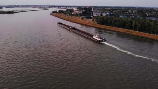 Снимок Большого Грузового Судна Кандессо Плывущего Реке Норд Алблассердам Южная — стоковое видео