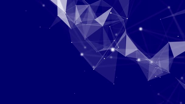 Partículas Plexo Abstrato Tela Azul Sci Background — Vídeo de Stock