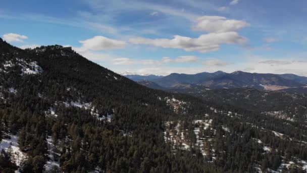 Pinheiros Mountainside Colorado Montanhas Rochosas Beautifulcinematic Tiro Aéreo Drone Filmagem — Vídeo de Stock