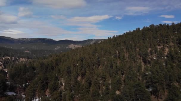 Las Mountainside Colorado Forest Video Aerial Drone Nagranie Poziomie — Wideo stockowe