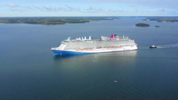 Cruzeiro Carnival Celebration Arquipélago Finlandês Durante Ensaios Marítimos Barcos Rebocador — Vídeo de Stock