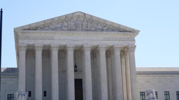 Corte Suprema Los Estados Unidos Edificio Icónico Con Arquitectura Columnar — Vídeos de Stock