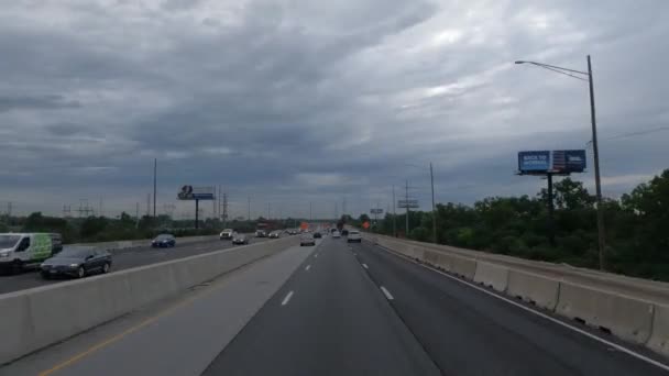 Camión Pov Conducir Medio Carretera Chicago — Vídeos de Stock