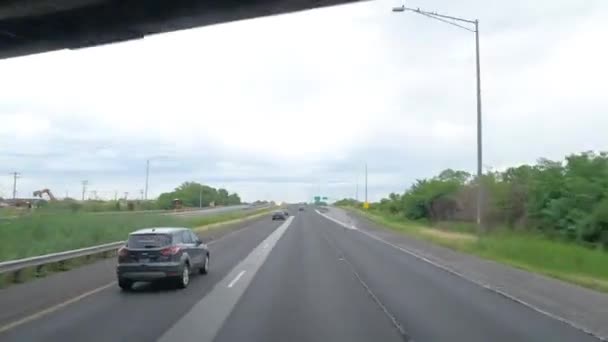 Pov Trucker Kör Motorväg Chicago Illinois — Stockvideo
