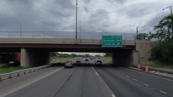 Pov Jazda Ciężarówką Autostradzie Chicago Illinois — Wideo stockowe