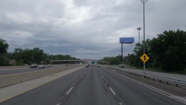 Pov Snel Rijden Snelweg Van Chicago Illinois — Stockvideo