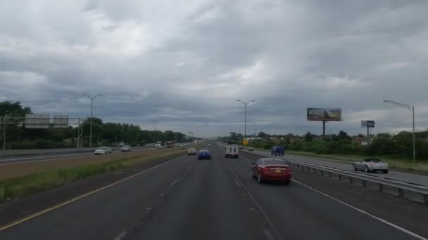 Pov Rijdend Middelste Rijstrook Van Amerikaanse Snelweg Chicago Illinois — Stockvideo