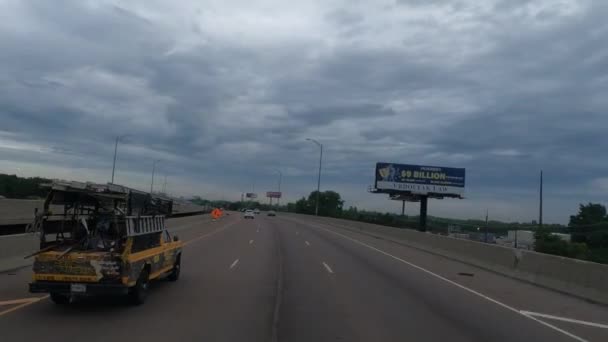 Pov Driving Transport Truck Highway Чикаго Иллинойс — стоковое видео
