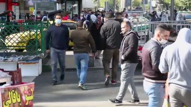 People Walking Streets Tehran Iran — Stock Video