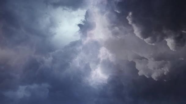View Thunderstorm Dark Moving Cumulonimbus Clouds — Stock Video