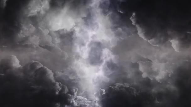 Gray Dark Storm Clouds Thunderstorms — Stock Video