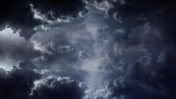 Bouřky Vyskytují Uvnitř Temných Kumulonimbusových Mraků — Stock video