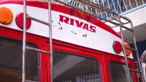 Autobus Rivas Stary Autobus Vintage Ciężarówka Znak Ulicy San Juan — Wideo stockowe