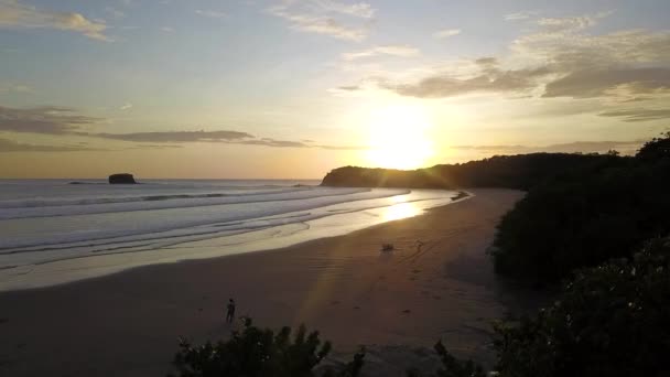 Drone Air Video Nicaragua Beach San Juan Del Sur Centro — Vídeos de Stock