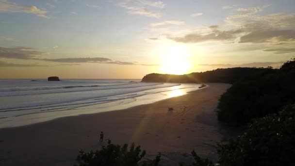 Drönare Antenn Video Nicaragua Stranden San Juan Del Sur Centro — Stockvideo