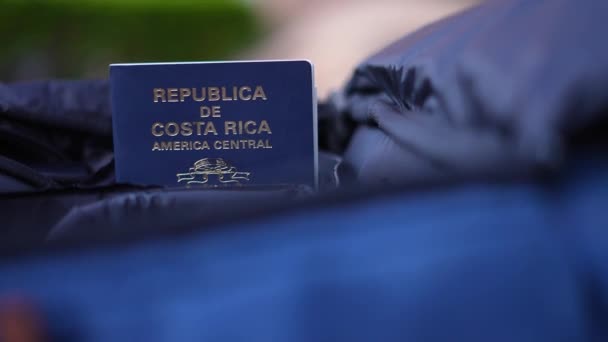 Passaporto Costa Rica Costa Rican Viaggiatore America Centrale — Video Stock
