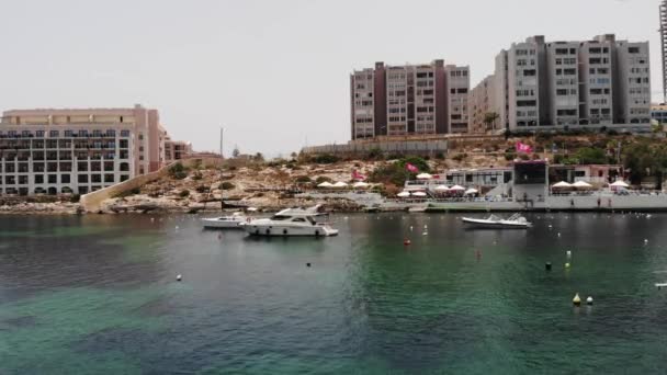 Июля 2021 Года Залив Святого Георгия Мальта Вид Воздуха Беспилотника — стоковое видео