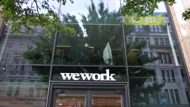 Monument Londres Angleterre Septembre 2022 Création Plan Entrée Bureau Wework — Video