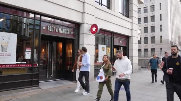 Londres Inglaterra Septiembre 2022 Establecimiento Toma Pret Manger Store — Vídeos de Stock