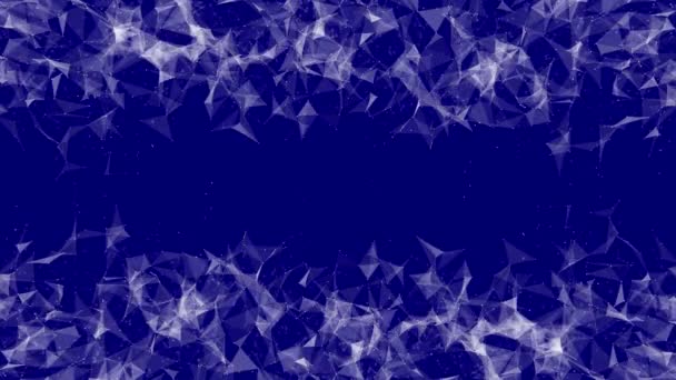 Abstrakt Plexus Partiklar Symmetrisk Bakgrund För Titel Animation Blå Skärm — Stockvideo