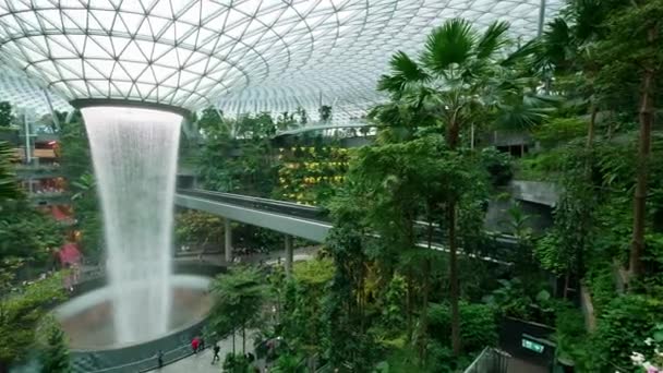 Complejo Comercial Entretenimiento Jewel Changi Airport Temático Naturaleza Está Cercado — Vídeos de Stock