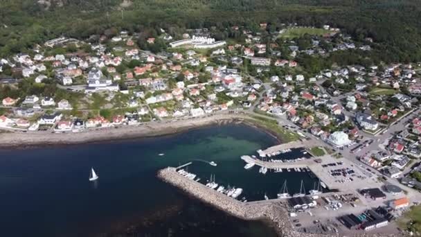Pemandangan Udara Molle Swedia Pada Musim Panas Menunjukkan Marina Dan — Stok Video