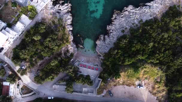 Utjeha Liten Strand Vid Montenegros Adriatiska Kust Privat Avskild Strand — Stockvideo