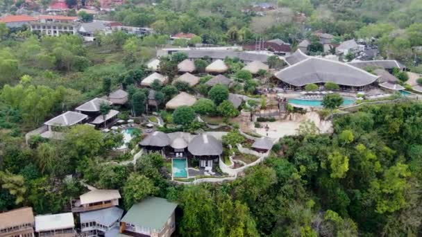 Luxe Villa Resort Met Zwembaden Bali Eiland Zeezicht — Stockvideo