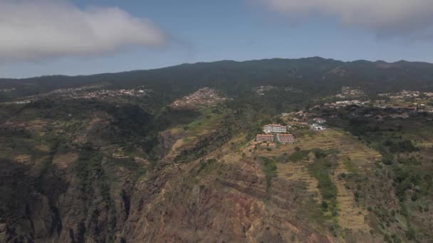 Veduta Aerea Della Parrocchia Calheta Nell Isola Madeira Portogallo Drone — Video Stock