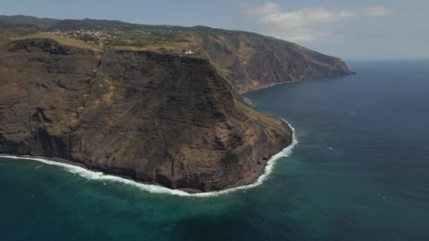 Vista Aérea Costa Ponta Pargo Costa Sul Ilha Madeira Drone — Vídeo de Stock