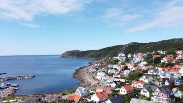 Molle Sverige Drönaröversikt Radhus Och Hamn — Stockvideo