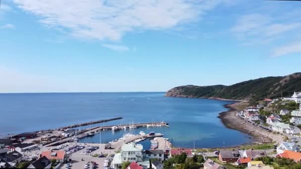 Округ Молля Швеція Повітряний Вид Показує Марину — стокове відео