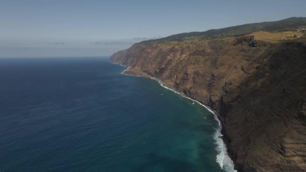 Vista Aérea Costa Ponta Pargo Costa Sul Ilha Madeira Drone — Vídeo de Stock