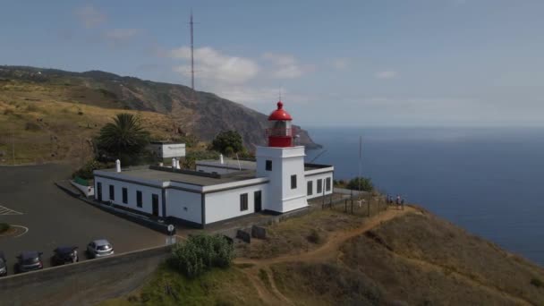 Vista Aérea Casa Luminosa Ponta Pargo Costa Sul Ilha Madeira — Vídeo de Stock