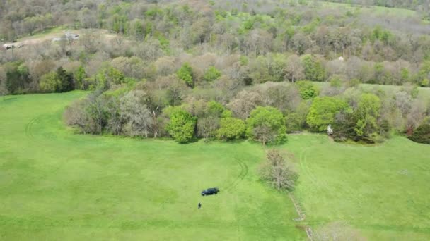 Poszukiwanie Nieruchomości Nabytych Farmie Niedaleko Siloam Springs Arkansas Szeroki Strzał — Wideo stockowe